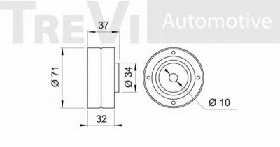 TREVI AUTOMOTIVE td1102 -  Паразитный / Ведущий ролик, зубчатый ремень